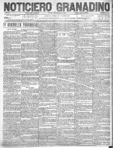 'Noticiero Granadino' - Año XI Número 4206  - 1915 Noviembre 19