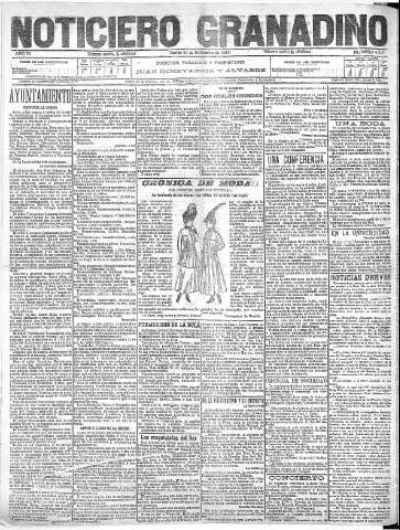 'Noticiero Granadino' - Año XI Número 4217  - 1915 Noviembre 30