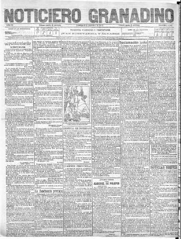 'Noticiero Granadino' - Año XI Número 4222  - 1915 Diciembre 05