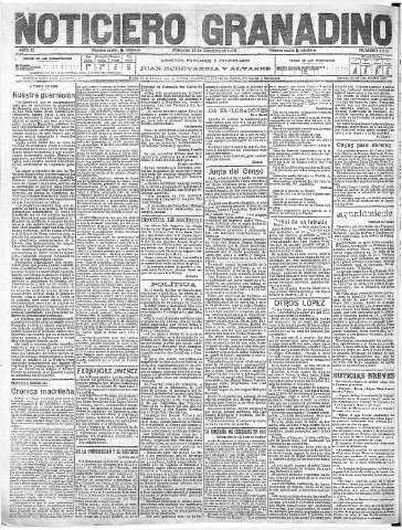 'Noticiero Granadino' - Año XI Número 4232  - 1915 Diciembre 15