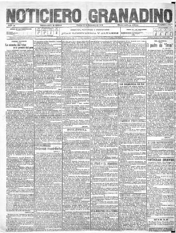 'Noticiero Granadino' - Año XI Número 4234  - 1915 Diciembre 17