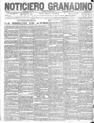 'Noticiero Granadino' - Año XII Número 4256  - 1916 Enero 09