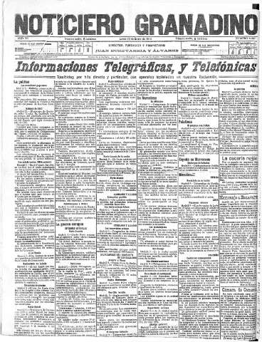 'Noticiero Granadino' - Año XII Número 4257  - 1916 Enero 10