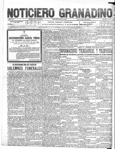 'Noticiero Granadino' - Año XIII Número 4271  - 1916 Enero 24