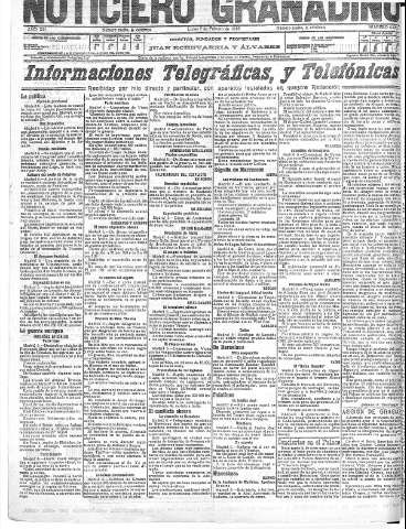'Noticiero Granadino' - Año XIII Número 4285  - 1916 Febrero 07