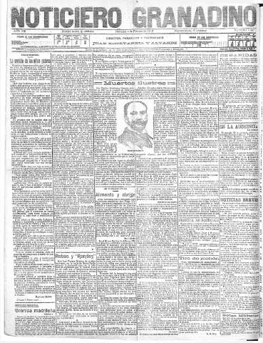 'Noticiero Granadino' - Año XIII Número 4287  - 1916 Febrero 09