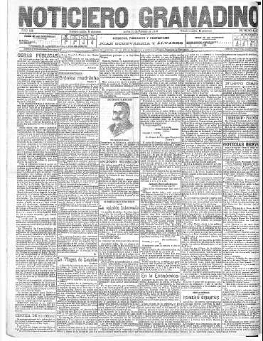 'Noticiero Granadino' - Año XIII Número 4288  - 1916 Febrero 10