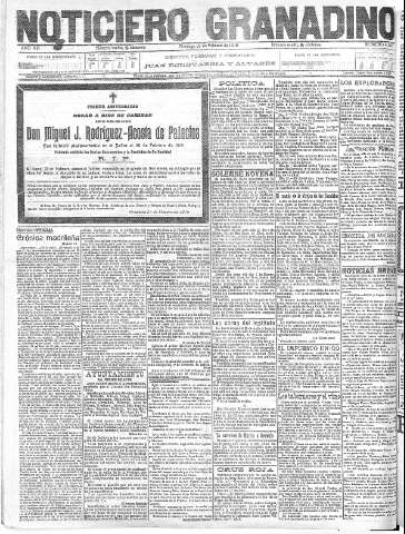 'Noticiero Granadino' - Año XIII Número 4305  - 1916 Febrero 27