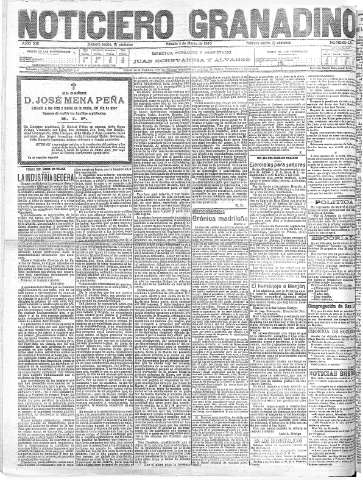 'Noticiero Granadino' - Año XIII Número 4311  - 1916 Marzo 04