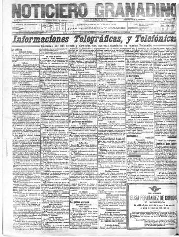 'Noticiero Granadino' - Año XIII Número 4320  - 1916 Marzo 13