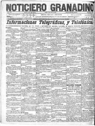 'Noticiero Granadino' - Año XIII Número 4354  - 1916 Abril 17