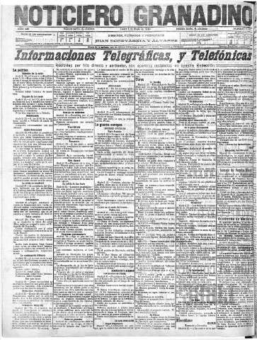 'Noticiero Granadino' - Año XIII Número 4367  - 1916 Mayo 01