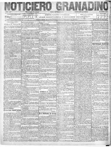 'Noticiero Granadino' - Año XIII Número 4367  - 1916 Mayo 02