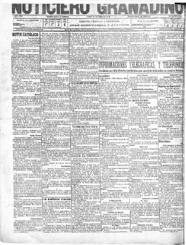 'Noticiero Granadino' - Año XIII Número 4380  - 1916 Mayo 15