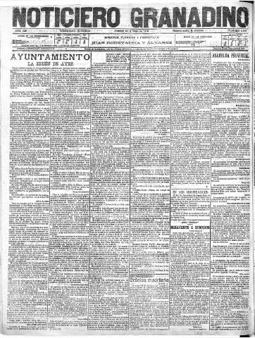 'Noticiero Granadino' - Año XIII Número 4386  - 1916 Mayo 21