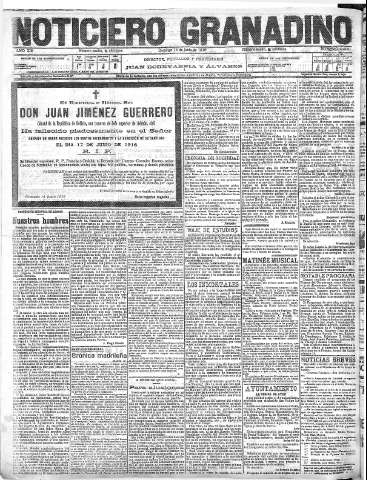 'Noticiero Granadino' - Año XIII Número 4414  - 1916 Junio 18
