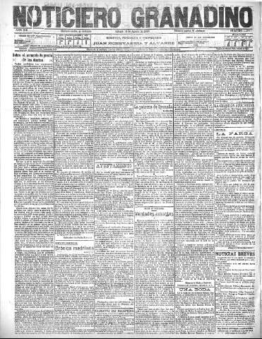 'Noticiero Granadino' - Año XIII Número 4476  - 1916 Agosto 19