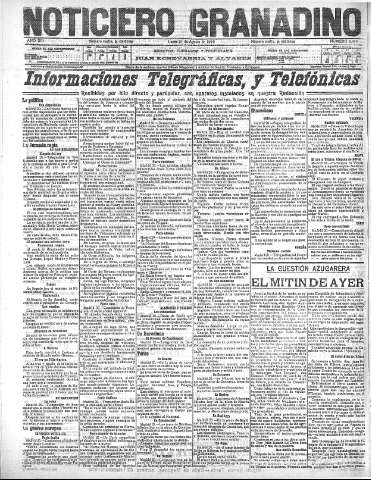 'Noticiero Granadino' - Año XIII Número 4478  - 1916 Agosto 21