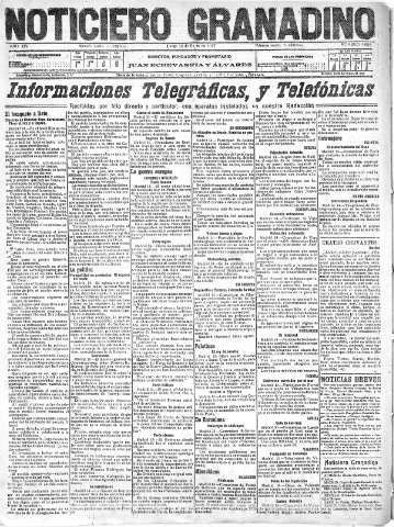'Noticiero Granadino' - Año XIV Número 4608  - 1917 Enero 15