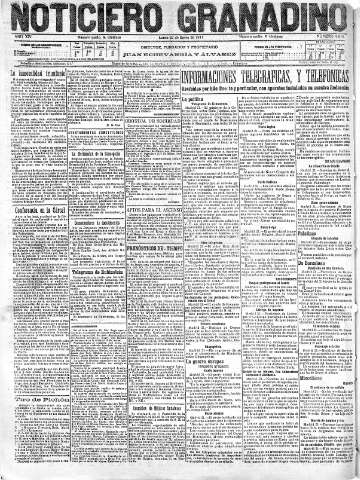 'Noticiero Granadino' - Año XIV Número 4615  - 1917 Enero 22