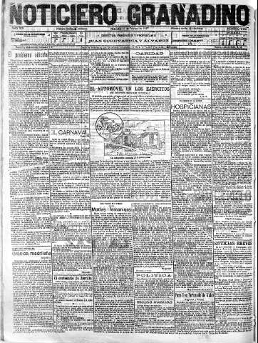 'Noticiero Granadino' - Año XIV Número 4645  - 1917 Febrero 21