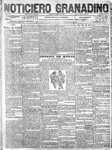 'Noticiero Granadino' - Año XIV Número 4647  - 1917 Febrero 23