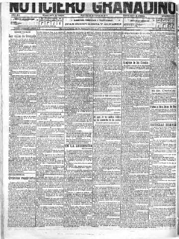 'Noticiero Granadino' - Año XIV Número 4652  - 1917 Febrero 28