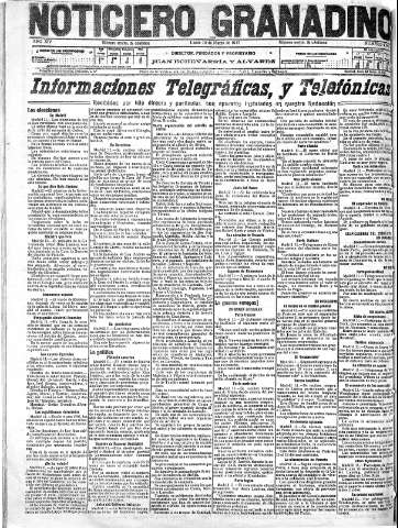 'Noticiero Granadino' - Año XIV Número 4664  - 1917 Marzo 12
