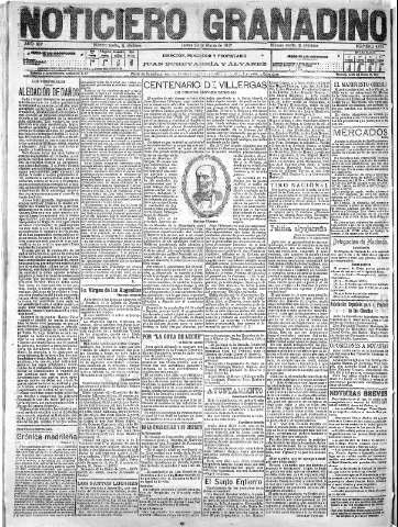 'Noticiero Granadino' - Año XIV Número 4681  - 1917 Marzo 29