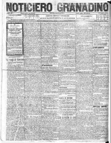 'Noticiero Granadino' - Año XV Número 4965  - 1918 Enero 09