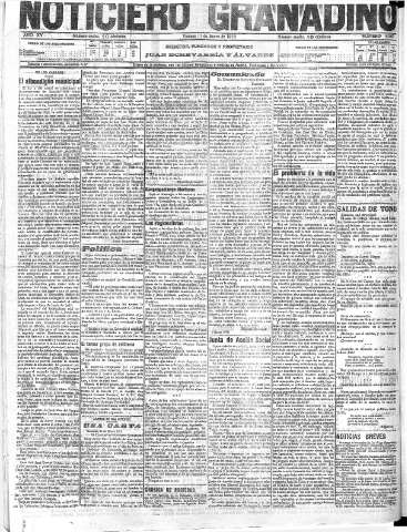 'Noticiero Granadino' - Año XV Número 4967  - 1918 Enero 11