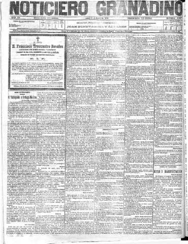 'Noticiero Granadino' - Año XV Número 4968  - 1918 Enero 14