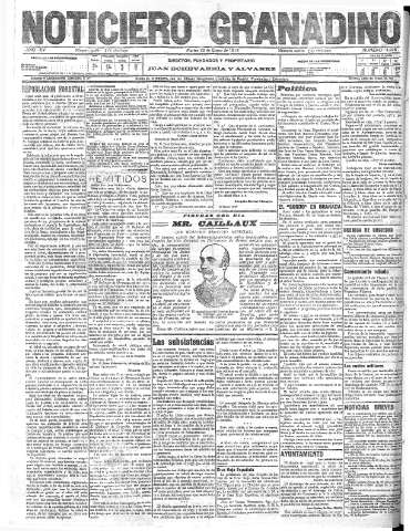 'Noticiero Granadino' - Año XV Número 4976  - 1918 Enero 22