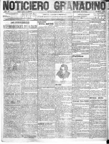 'Noticiero Granadino' - Año XV Número 4979  - 1918 Enero 25