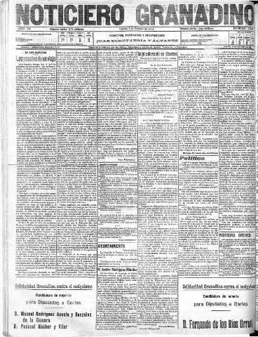 'Noticiero Granadino' - Año XV Número 4993  - 1918 Febrero 08