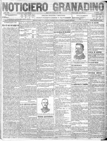 'Noticiero Granadino' - Año XV Número 5011  - 1918 Febrero 26