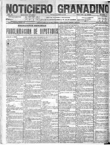 'Noticiero Granadino' - Año XV Número 5014  - 1918 Marzo 01