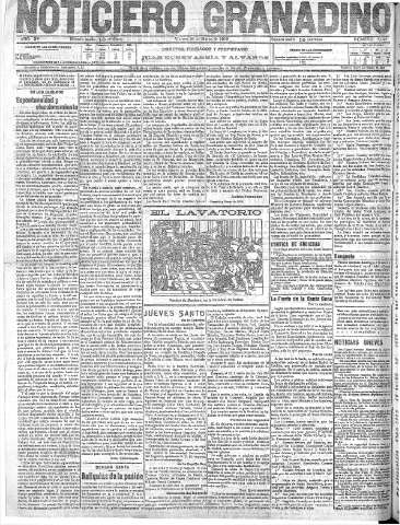 'Noticiero Granadino' - Año XV Número 5042  - 1918 Marzo 29