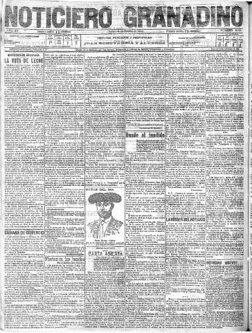 'Noticiero Granadino' - Año XV Número 5239  - 1918 Octubre 14