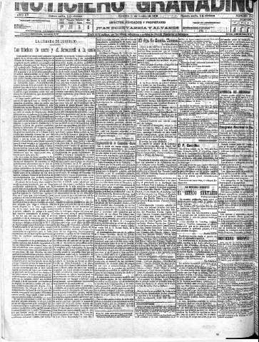 'Noticiero Granadino' - Año XV Número 5241  - 1918 Octubre 16