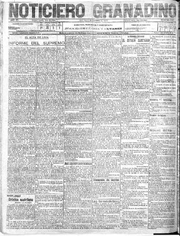 'Noticiero Granadino' - Año XV Número 5262  - 1918 Noviembre 06
