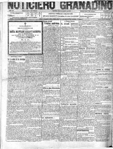 'Noticiero Granadino' - Año XV Número 5269  - 1918 Noviembre 13