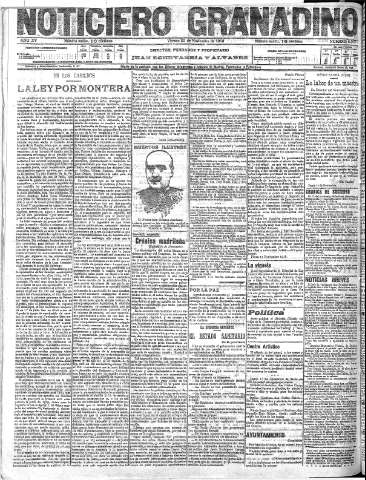 'Noticiero Granadino' - Año XV Número 5277  - 1918 Noviembre 22