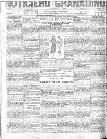 'Noticiero Granadino' - Año XV Número 5280  - 1918 Noviembre 25