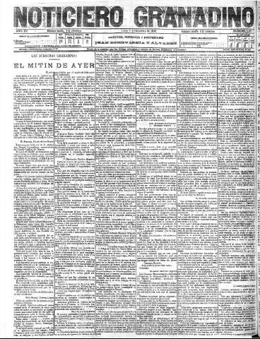 'Noticiero Granadino' - Año XV Número 5287  - 1918 Diciembre 02