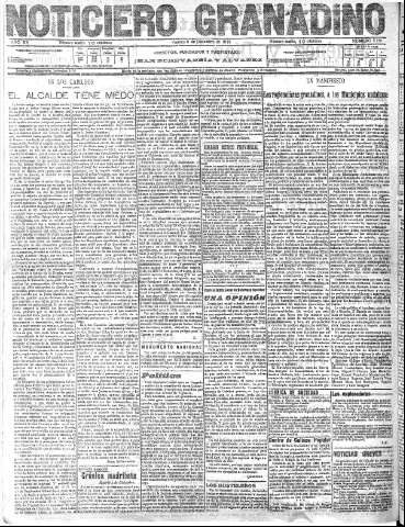 'Noticiero Granadino' - Año XV Número 5291  - 1918 Diciembre 06