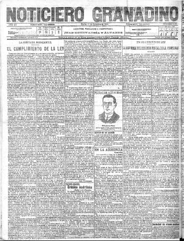 'Noticiero Granadino' - Año XV Número 5303  - 1918 Diciembre 17