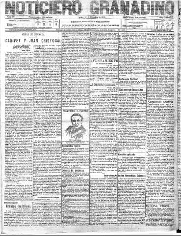 'Noticiero Granadino' - Año XV Número 5305  - 1918 Diciembre 19