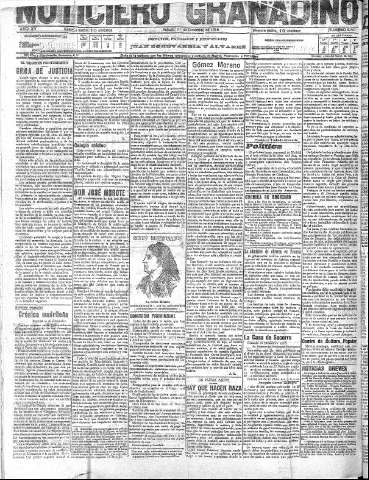 'Noticiero Granadino' - Año XV Número 5307  - 1918 Diciembre 21