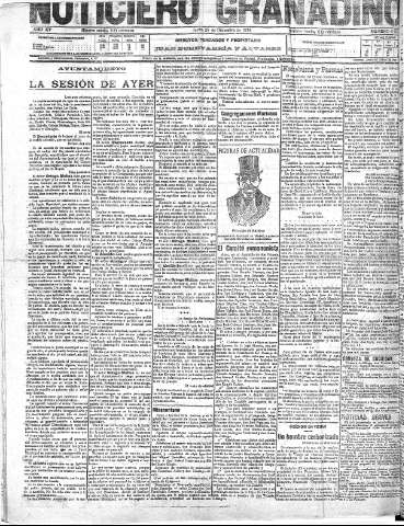'Noticiero Granadino' - Año XV Número 5311  - 1918 Diciembre 26